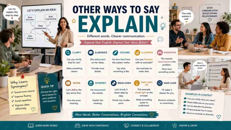 other ways to say explain