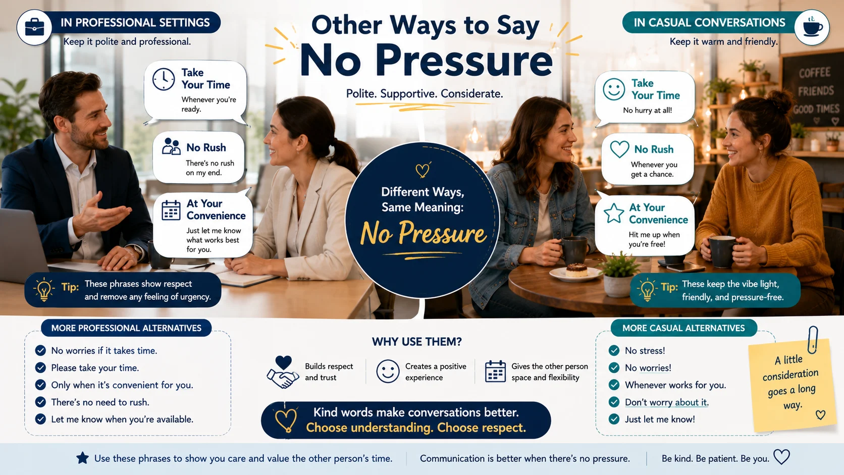 other ways to say no pressure