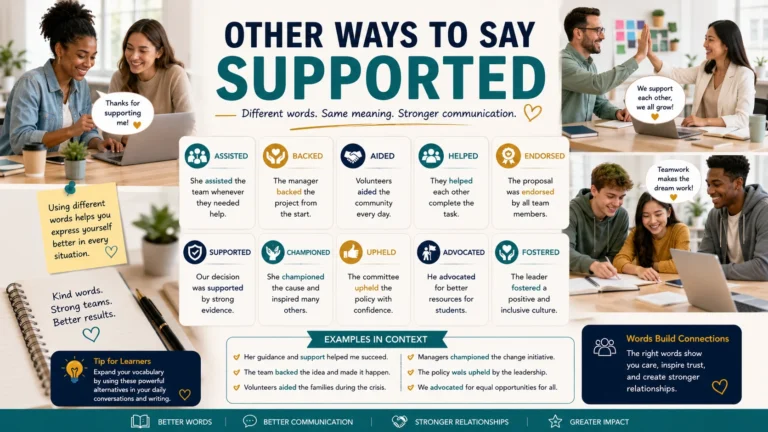 other ways to say supported