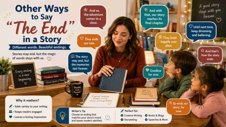 other ways to say the end in a story